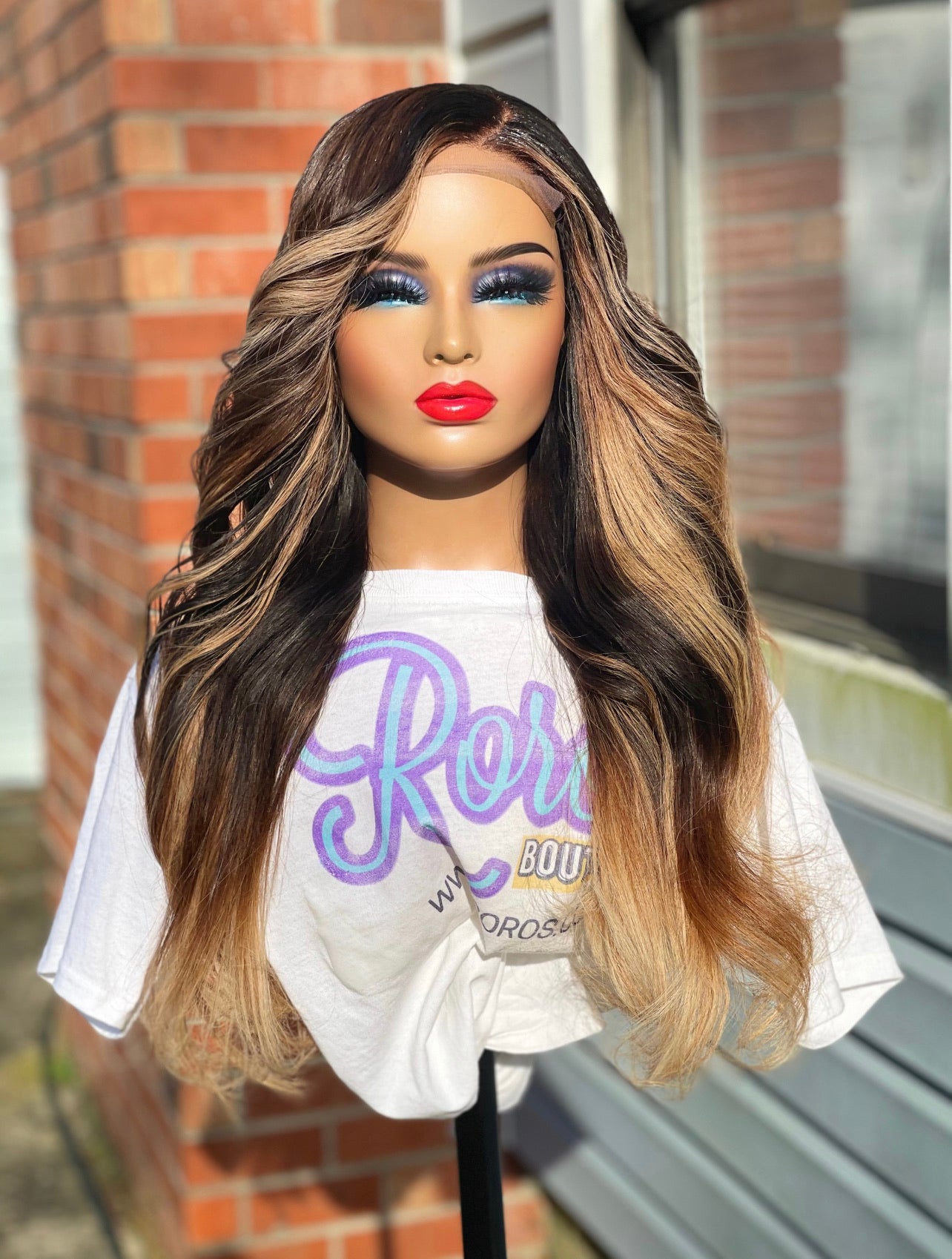 5x5 Closure Straight Hair Wig with Blonde Highlights